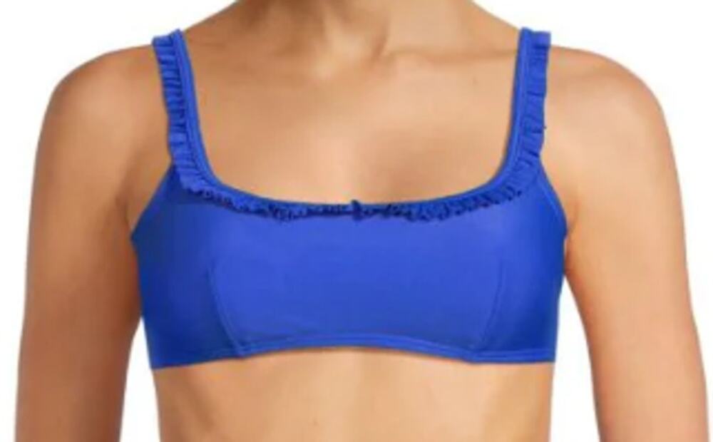 Tommy Hilfiger Ruffle Bikini Top, Provence Blue, NWT, Medium